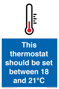 This thermostat should be set between 18 and 21°C
